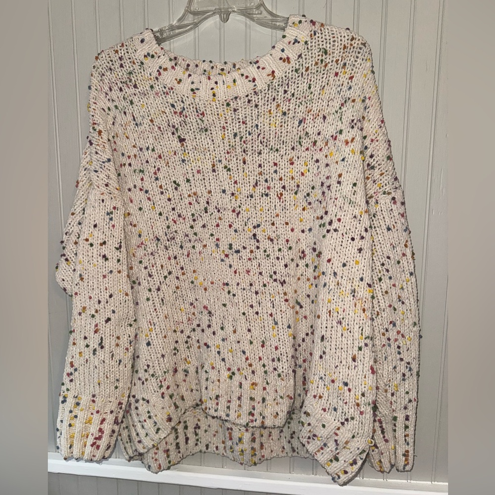 Seven7 Multicolor Speckled Confetti Women's cozy Sweater